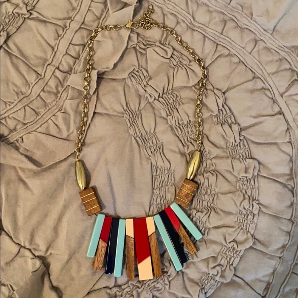 Eclectic Enamel & Wood Statement Necklace